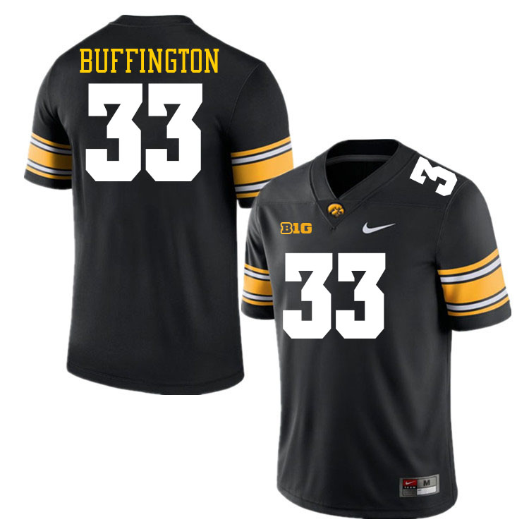 Men #33 Cam Buffington Iowa Hawkeyes College Football Jerseys Stitched-Black